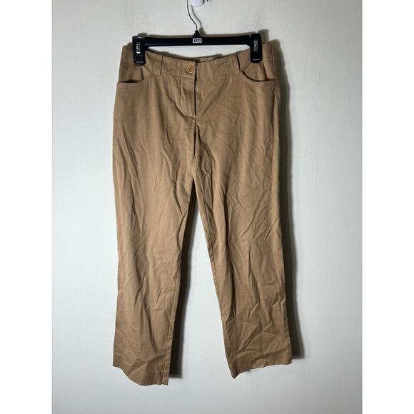 Womens Trina Turk Khaki Wide-Leg Tailor Pants Sz 2 - Picture 1 of 3